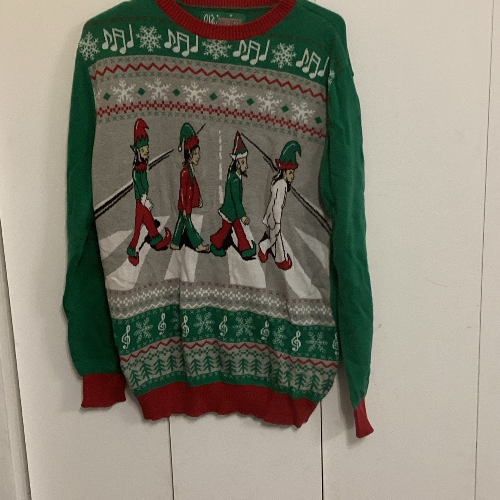 Ugly Christmas Sweater Green and Red Crewneck